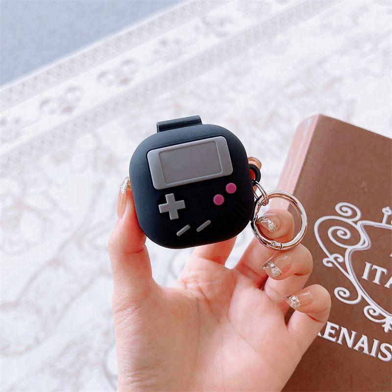 

для Samsung Buds2 Защитный чехол Fe Беспроводные Bluetooth-наушники Чехол Galaxy Buds Pro Силиконовый Ударопрочный Бокс Buds Live Чехлы для наушников 2pro Мягкий Samsung buds FE Classic game machine Black