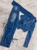 European & American Women's Casual Washed Denim Set