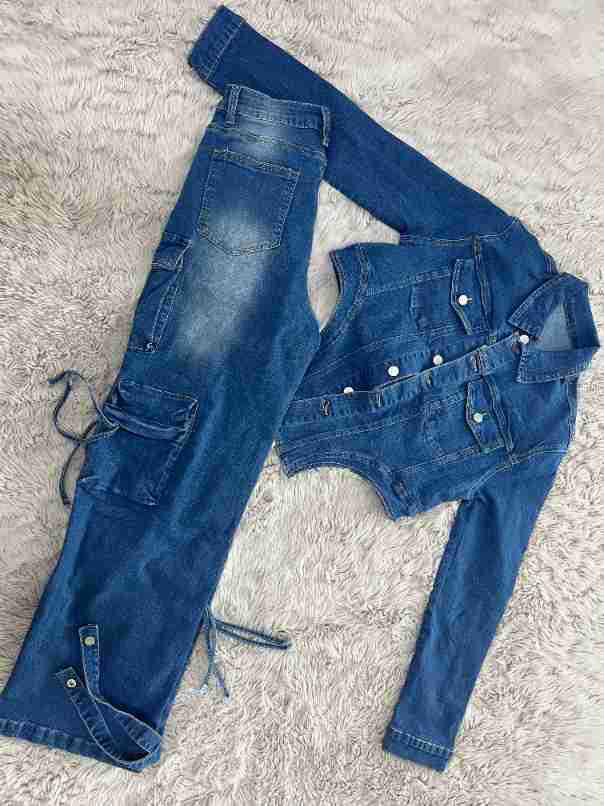 European & American Women's Casual Washed Denim Set