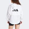 Adidas Hyperglam Wind.Rdy Striped Logo Print Long Sleeve Hooded Jacket Women Outerwear White IS8042