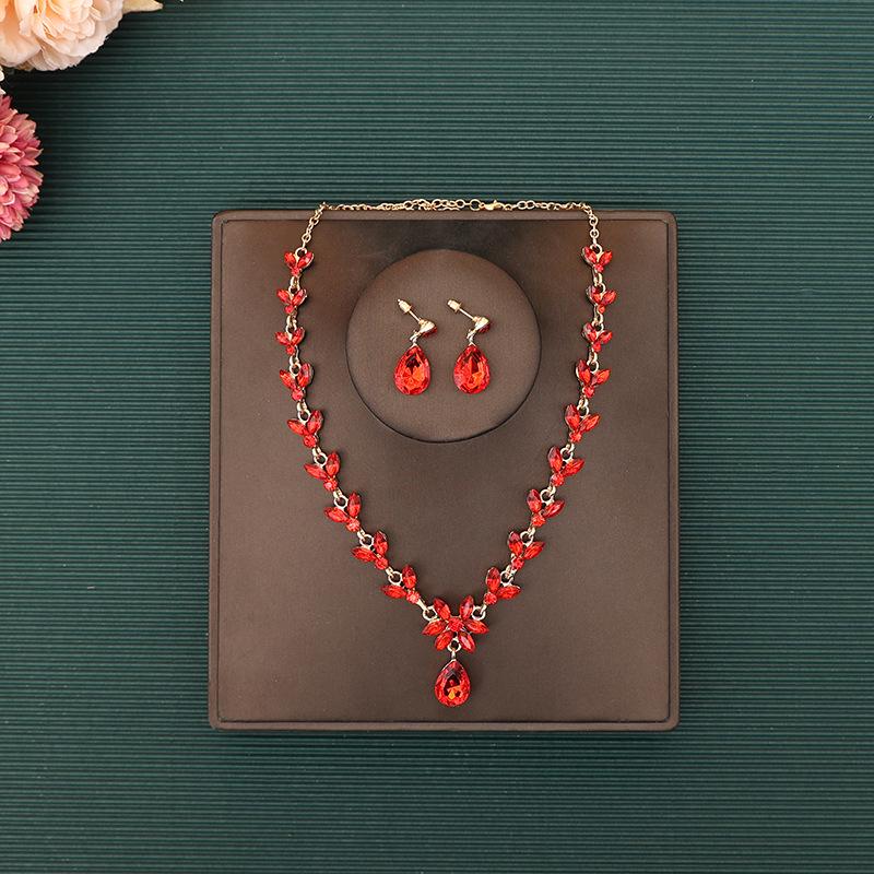 Koreański Zestaw Naszyjnika i Kolczyków Ślubnych - Cyrkonie i Perły Dodatki Ślubne