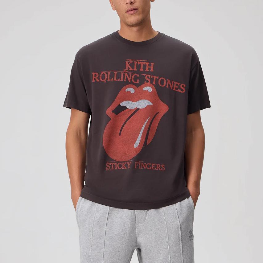 Kith For The Rolling Stones Sticky Fingers Vintage Tee Kindling Men Tops Brown KHM033216-211