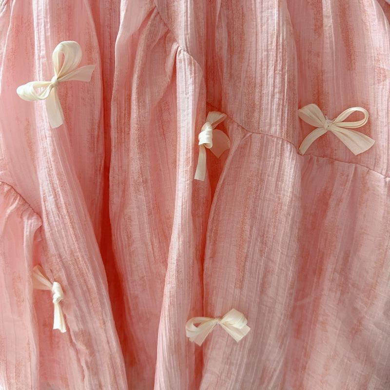 Girls' Summer Bowknot Princess Dress - Korean Sweet Style