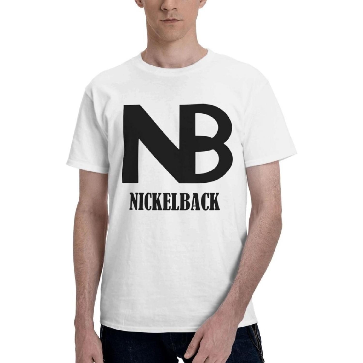 

UNTeewan Men s Crew Neck Short Sleeve Nickelback Softstyle Cotton T-Shirt Undershirts Tops Summer Black Athletic Tshirt XXXXXL білий