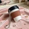 Coffee Cup Shape Clicker 3D Printed Clicker Press Fidget for Finger Stress Relief Backpack Hanging Toy with Ball Chain Relief
