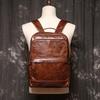 Men'S Leather Handbag Women'S Leather Travel Mountaineering Backpack Large Capacity Computer Backpack