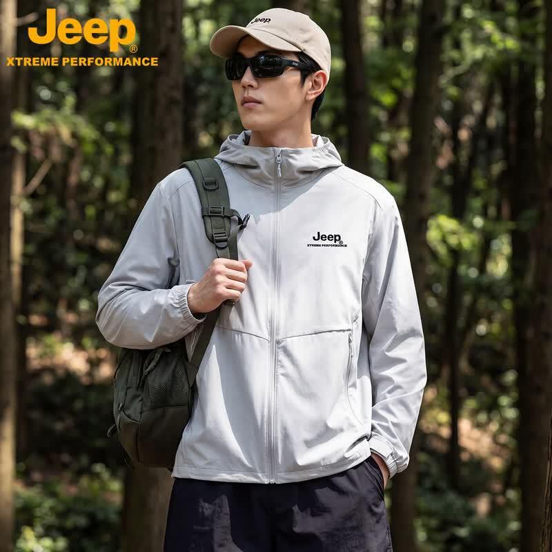 Jeep Unisex Summer Breathable Hooded Sun Protection Jacket