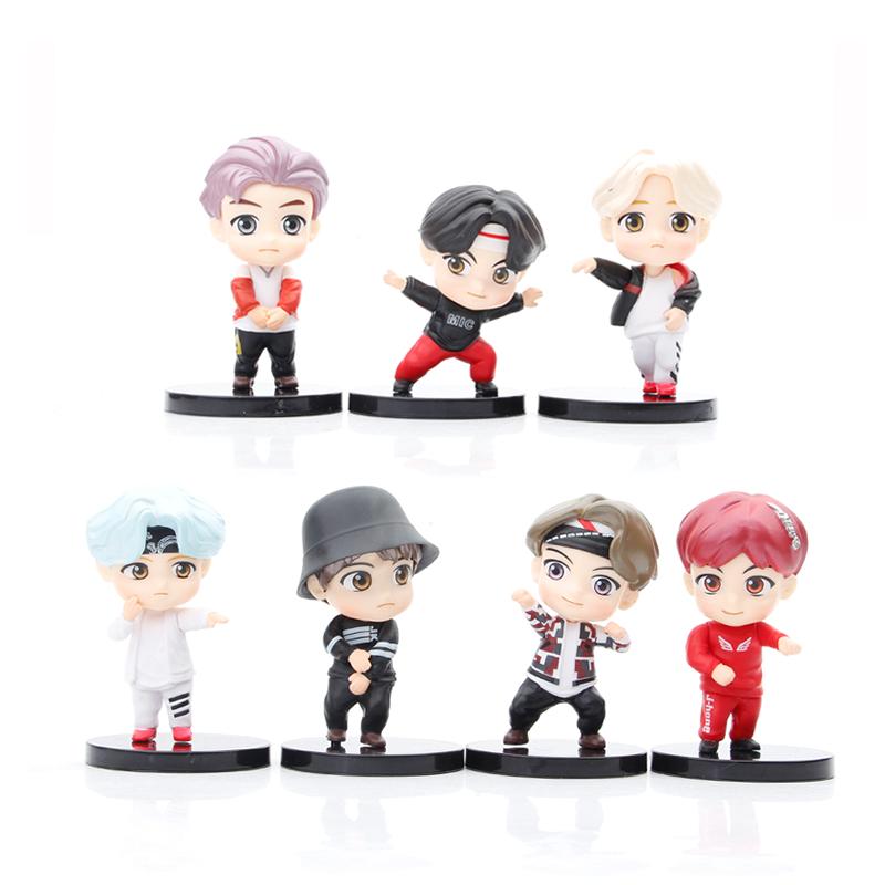 

7pcsset Bt21 Bts Bangtan Boys Tiny Tan Figurine Cute Cartoon Model Birthday Fan Generation 4