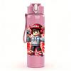 1PC Cartoon Firefighter Hero 750ml Color Plastic Sports Water Bottle Leakproof Flip Straw Lid Suitable for Sports Office Home Use
