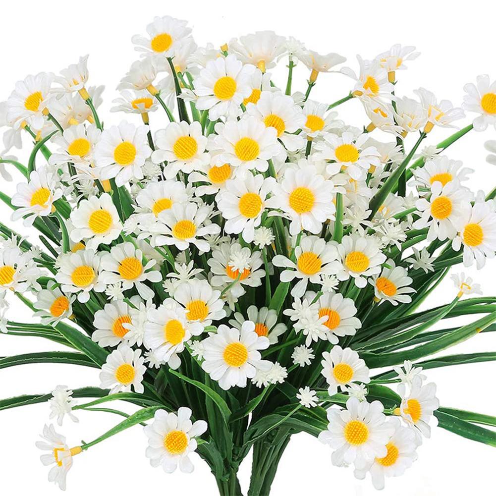 Decor Artificial Flowers 32cm Fake Green Leaves Party Silk Cloth Wedding 1 Bunch Beautiful Daisies Environmentally