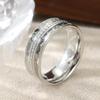 Vintage Copper Material Handmade Silvery Plated Ring Women Men's Fashion Classic Festival Anniversary Perfect Jewelry Accessory