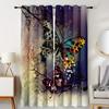 Fantasy Curtains Colorful Vivid Animal Butterfly Cloth Fashion Printed Curtains for Bedroom Kitchen Living Room Home 2 Panels