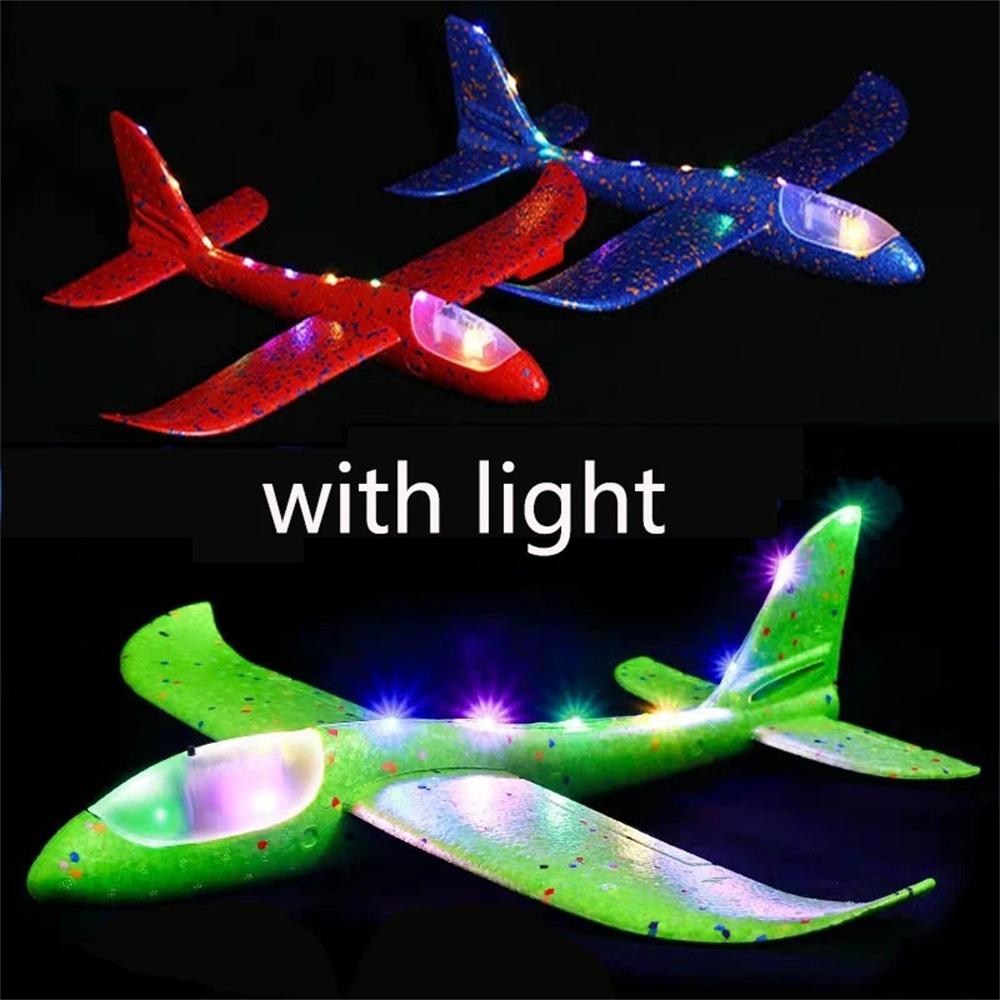 1PC Large Foam Plane Glider Hand Throw Airplane EPP Light Up Flight Glider Outdoor Flying Toy Gifts for Children Boys Girls