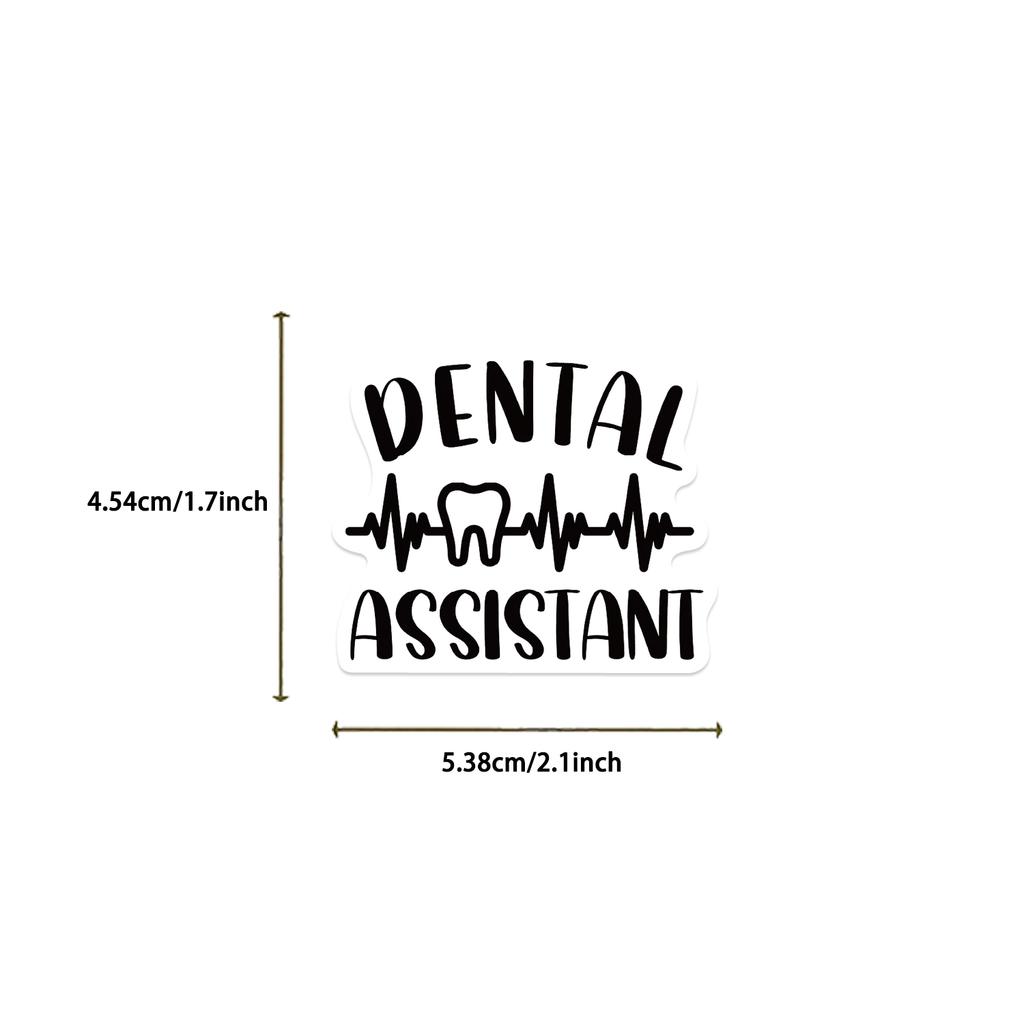 50Pcs Cute Dental Tooth Shaped Stickers Cartoon Teeth Sticker Dentist Store Toothbrush Label Decoration Dentistry Gifts