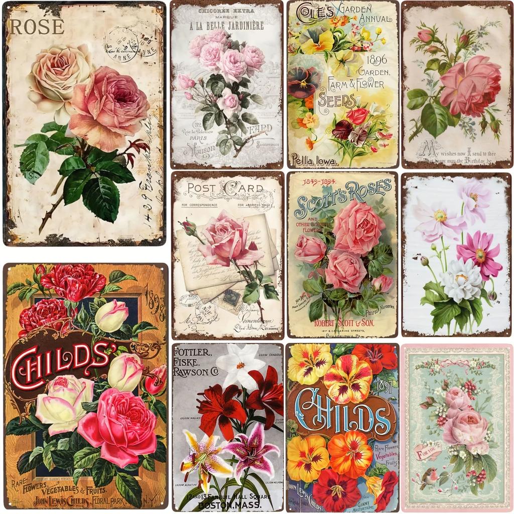 Floral Nature Plants Metal Tin Retro Sign For Kitchen Garden Home Bars Restaurants Cafes and Pubs Art Poster for Wall Dec