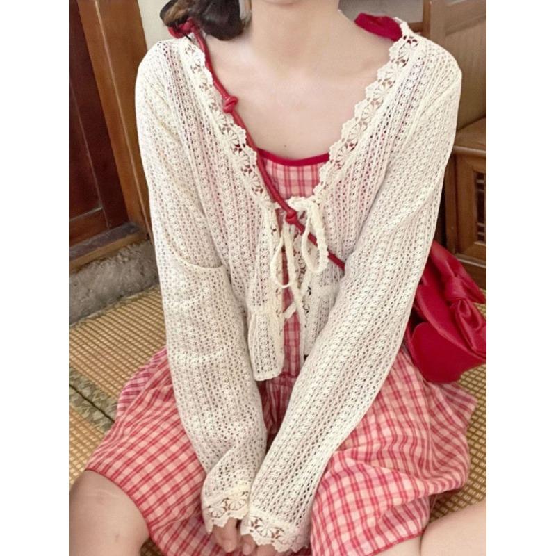 Japanese Kawaii Lolita Dress Women Sweet Red Plaid Party Mini Dress Female Korean Fashion Loose Y2k Princess Dress New In Autumn