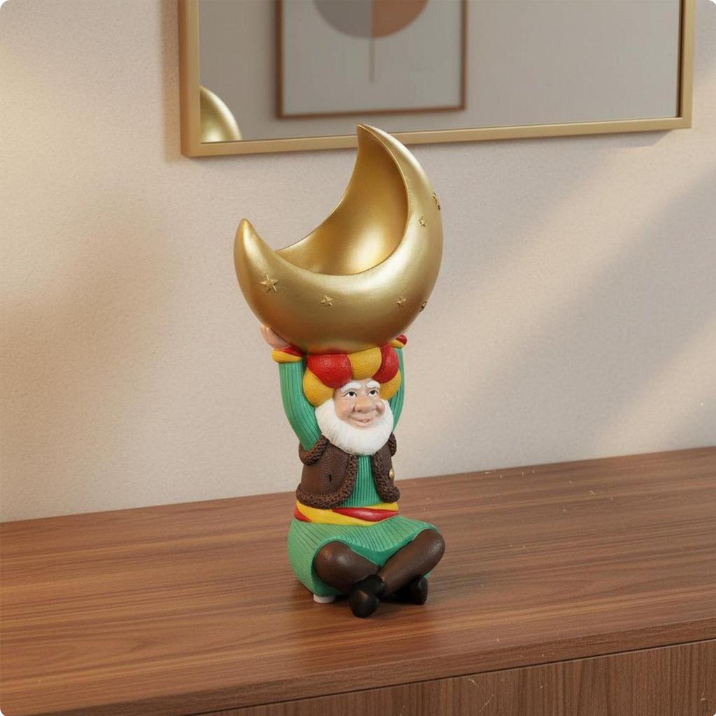 Vassoio Portagioie Statuetta in Resina Idea Regalo Decorativo da Servizio Scultura da Tavolo Dipinta a Mano