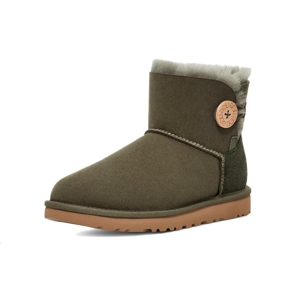UGG Classic Button Short Flat Snow Boots Women boots Forest-Green 1016422-FRSN