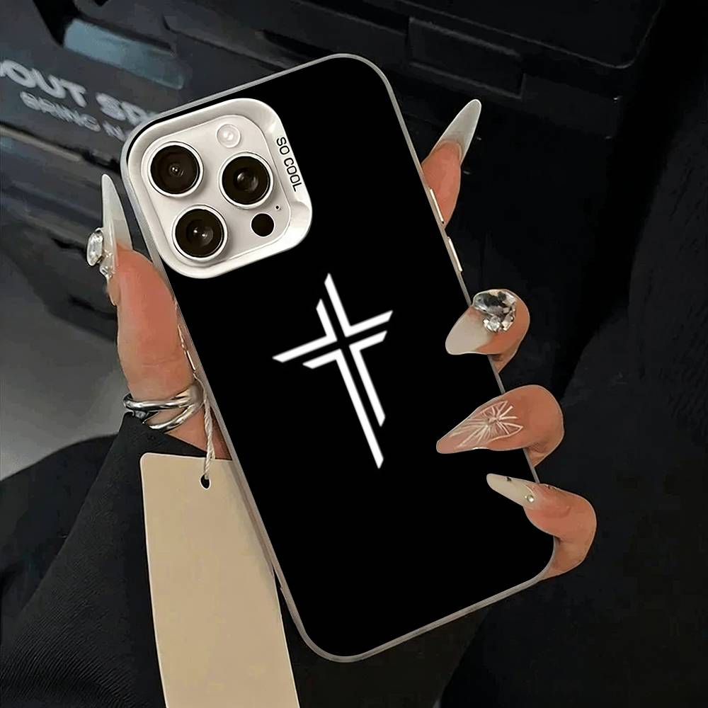 G-God Jesus Cross Phone Case For IPhone 17 Air 16 15 14 13 12 11 Pro Max White Sliver Hard Cover