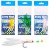 3 Packs Glow In Dark Multi-Color Chicken Feather Fishing Lure Fish Head Hooks Freshwater Saltwater Trout High Visibility Attractor