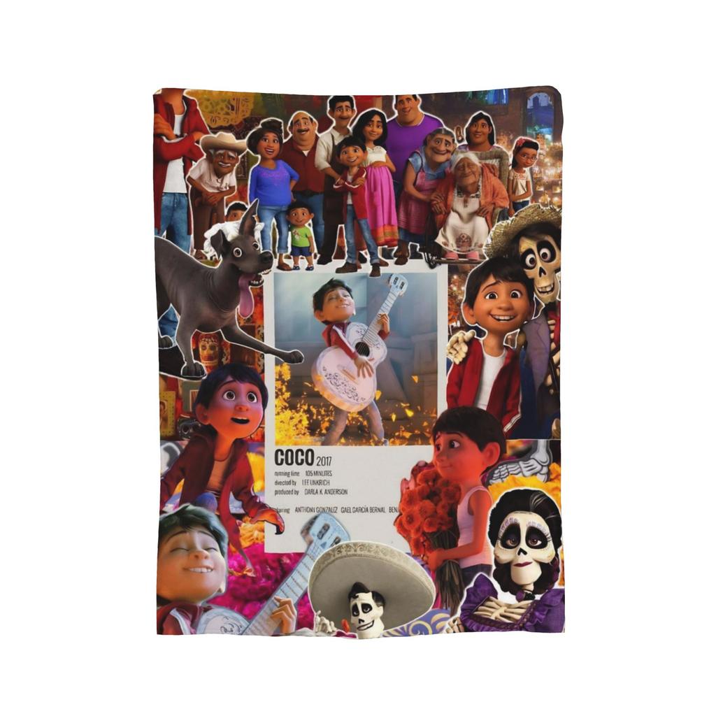 Cartoon Coco Day of The Dead Knitted Blankets  Plush Throw Blankets Bedding Couch Decoration Soft Warm Bedspreads,