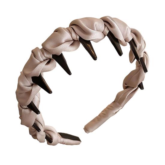 Retro High Skull Imitation Pearl Headband Anti-Slip Design Ribbon Decor Hair Hoop Retro Charm Hair Accessory