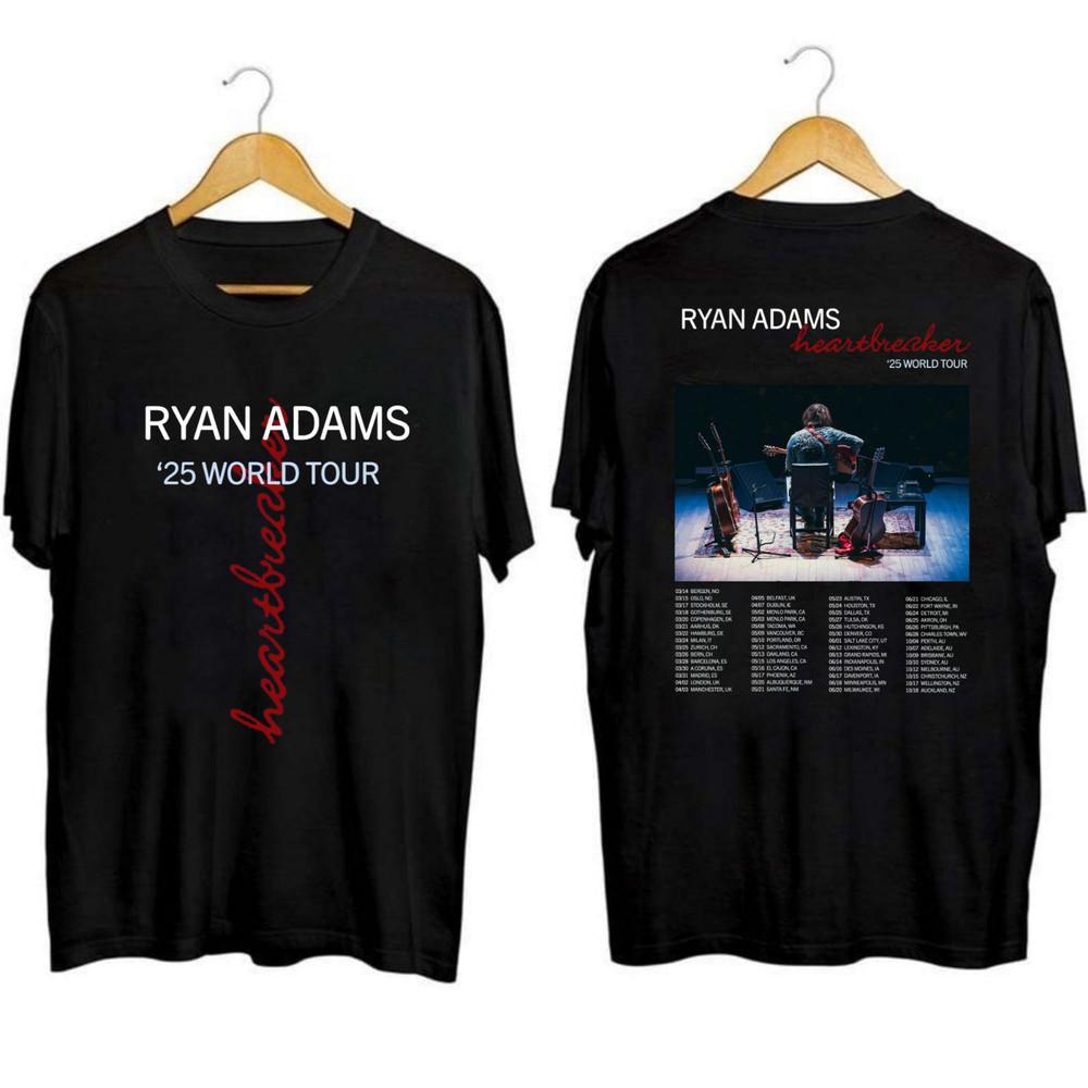 

Ryan Adams World Tour 2025 Double Sided T Shirt Full Size S-5XL Unisex T-Shirt XL