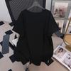 Women's Plus Size Loose-Fit Short-Sleeve Mid-Length T-Shirt (200-350 Jin)