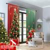 2pcs 2D Flat Printing Christmas Window Curtains Christmas Tree Poinsettias Butterflies 100% Polyester Fabric Without Electricity