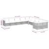 VidaXL Salon de jardin avec coussins 10 pcs gris résine tressée 3262047