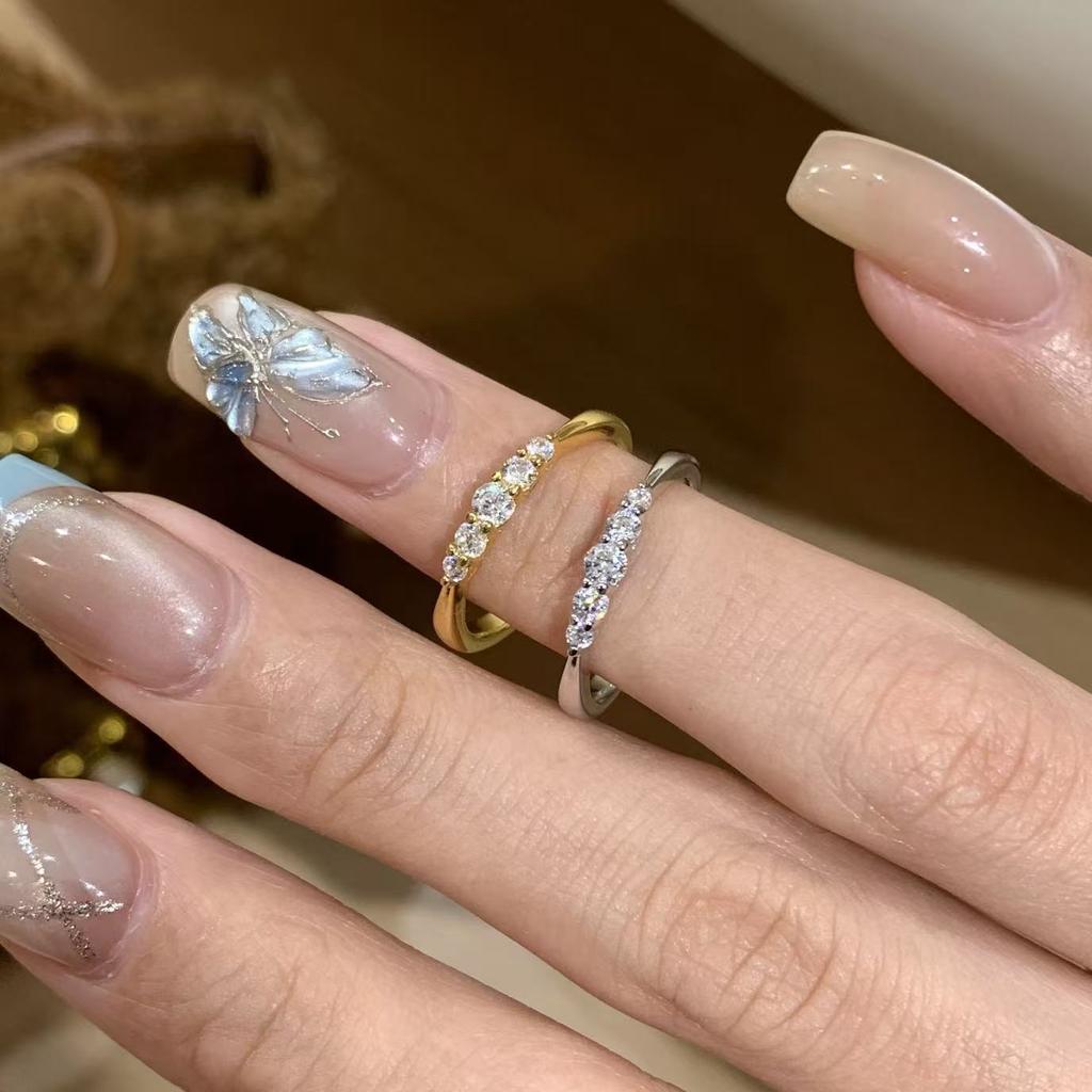 925 Sterling Zilver Vergulde Ring voor Vrouwen, Verloop Cubic Zirconia Fijne Minimalistische Dagelijkse Sieraden Cadeau
