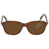 Persol Brown Square Unisex Sunglasses Po3244s 24 33 53