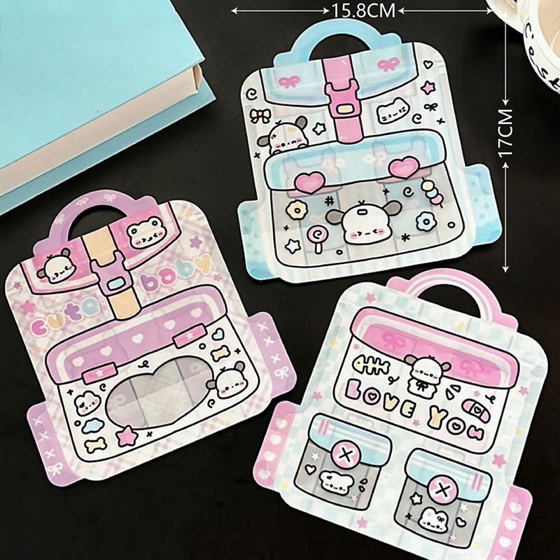 

3/6 шт. Ручной самозапечатывающийся пакет Милый пластиковый пакет для хранения Пакет для упаковки закусок Пакет для упаковки подарков Мультяшный многоразовый упаковочный пакет