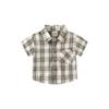 Summer Boys' Short-Sleeved Plaid Shirt, Baby Boy Polo Shirt, Half-Sleeved Collared Top, Pure Cotton Kidsren's Shirt, Kidsren's Clothing