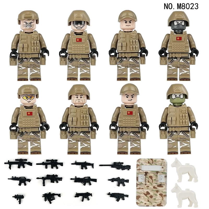 M8019 M8023 M8084 Typ Klocki Żołnierz Pustynny Kamuflaż Drużyna Specjalna Figurka Dzieci Zabawka Klocki Budowlane