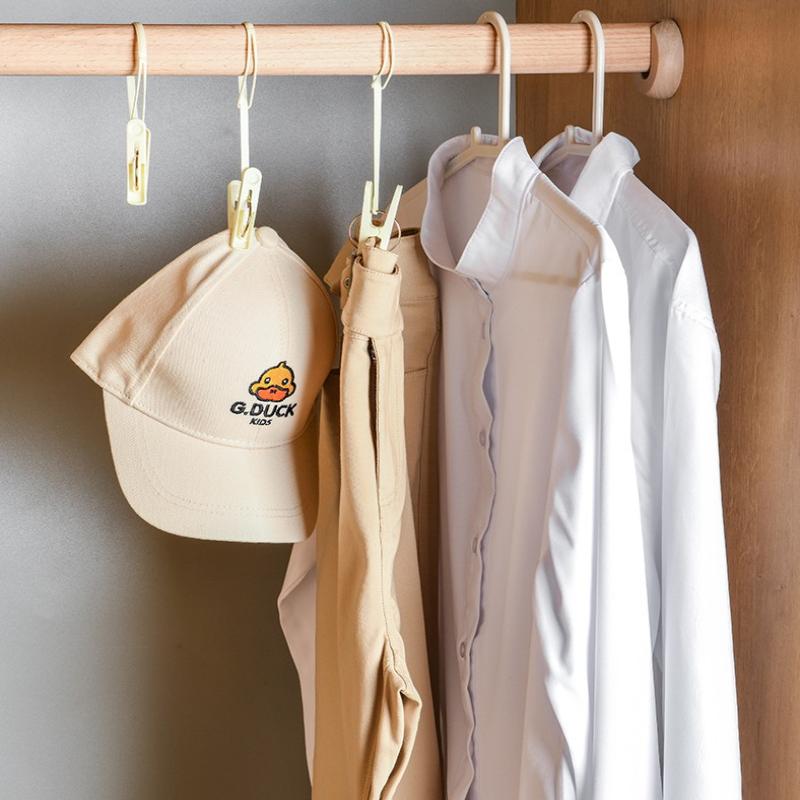 12-Pack Hook Clip Clothes Hanger Household Clothesline Strong Small Windproof Clips For Drying Clothes Socks And Underwear