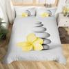 Zen Duvet Cover Set Sandy Beach Meditation Bedding Set Zen Stones Comforter Cover Tranquil Nature Artwork Quilt Cover Full Size