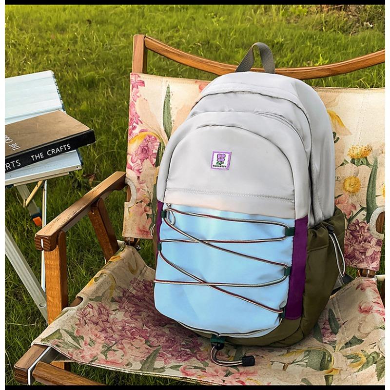 School Bag New High-value Fresh and Sweet Contrasting Color Splicing Backpack Couple Light Travel Mountaineering Backpack