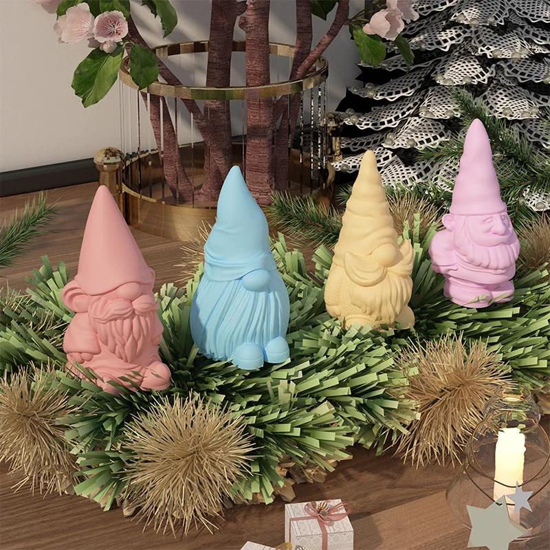 1pcs Santa Dwarf candle silicone mold 3D Faceless Santa Claus candle Plaster soap resin craft mold Christmas gift making tool