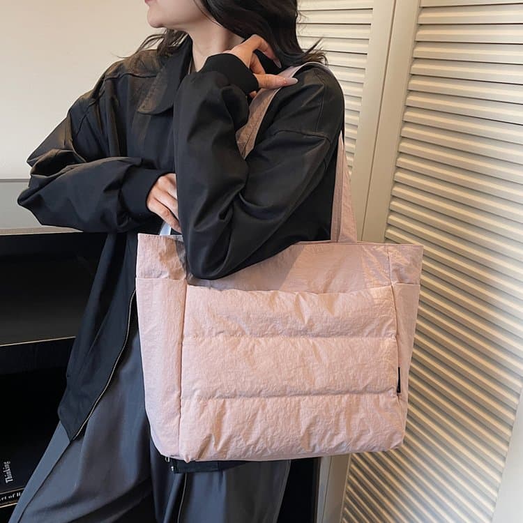 Quilted large capacity tote bag women's shoulder handbag