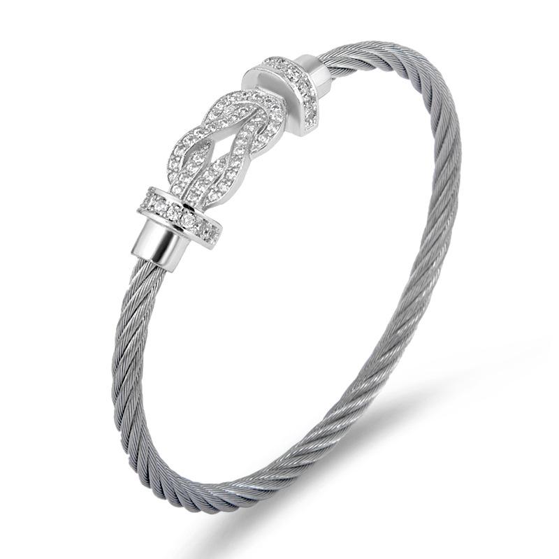 European and American trend bracelet, wire rope magnetic buckle brick bracelet, cross head micro-inlaid bracelet 2026