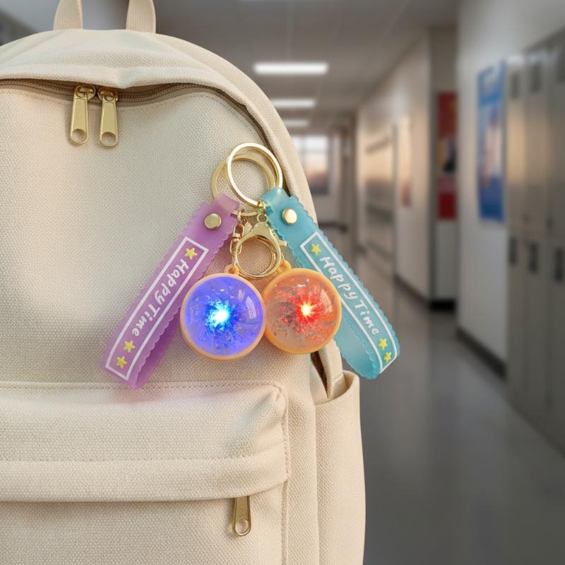 1 Pcs Glowing Keyboard Keychain Funny Dumpling Fidget Pendant Sensory Stress Relief Keyring For Party Favors