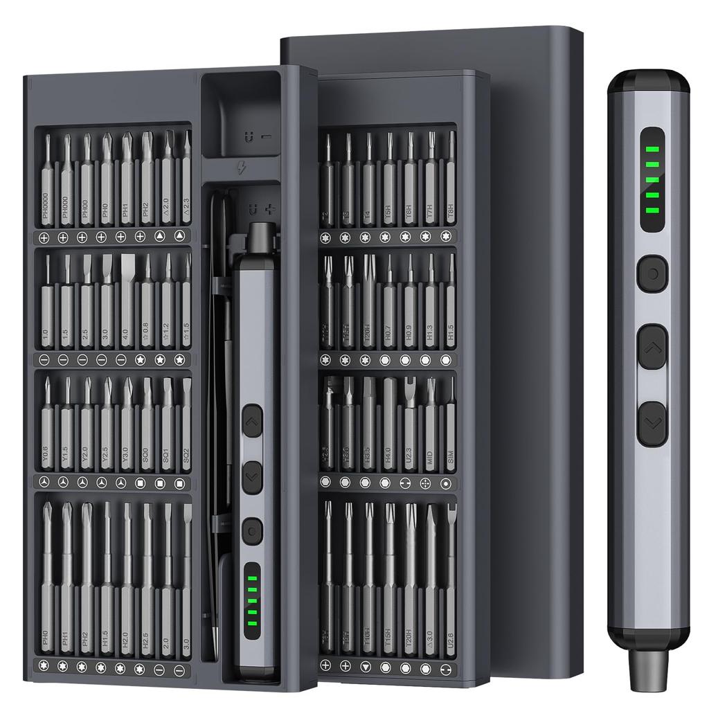 Precyzyjny elektryczny zestaw wkrętaków 68 w 1 Bezprzewodowy 64 Precyzyjne bity wiertarskie S2 5 Ustawień momentu obrotowego LED Ręczny zestaw narzędzi do napraw