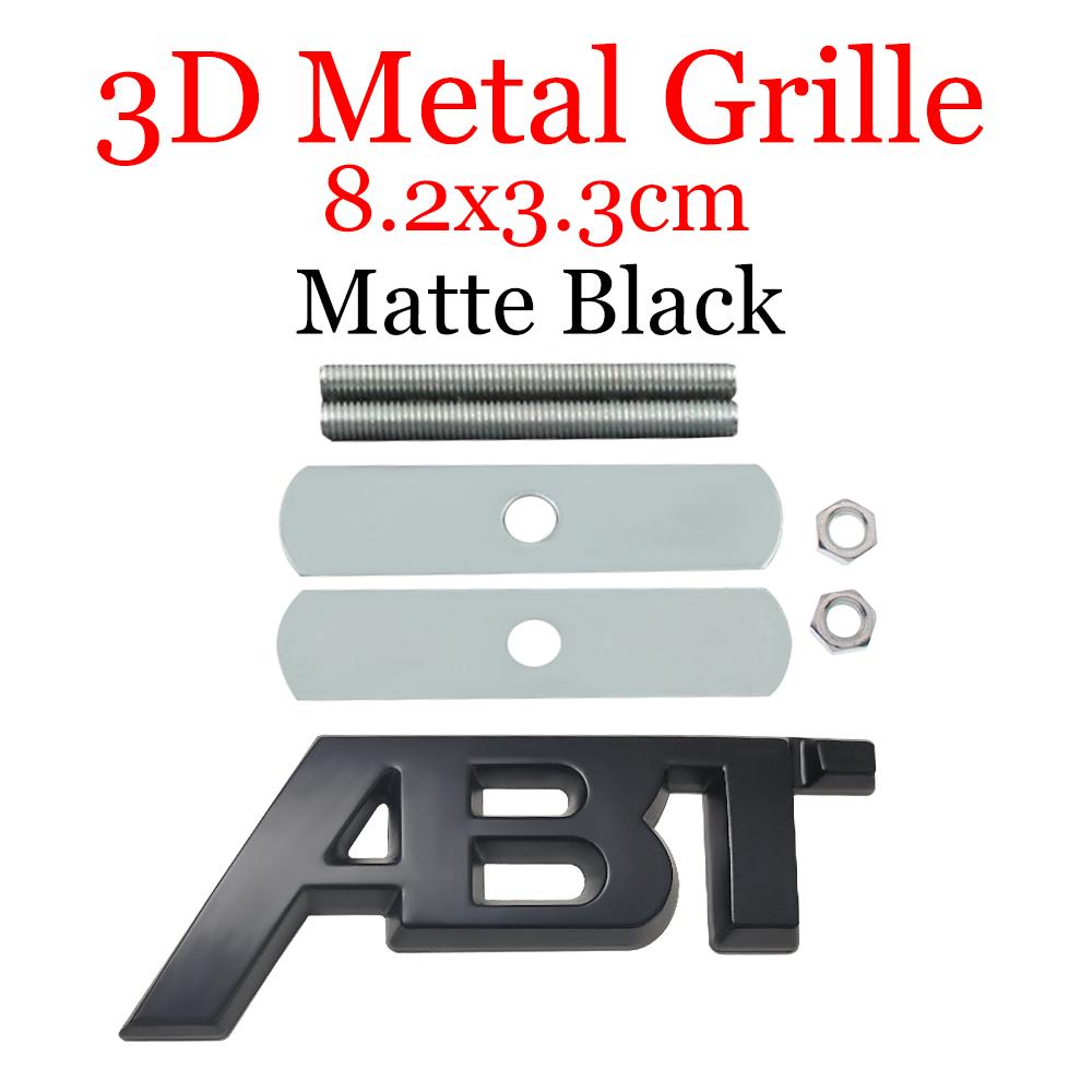 Car Front Grliie Badges 3D Metal ABT Emblem Body Trunk Decor Stickers Accessories For S Sline Quattro S6 S7 S8 A4 TTRS A6L RS
