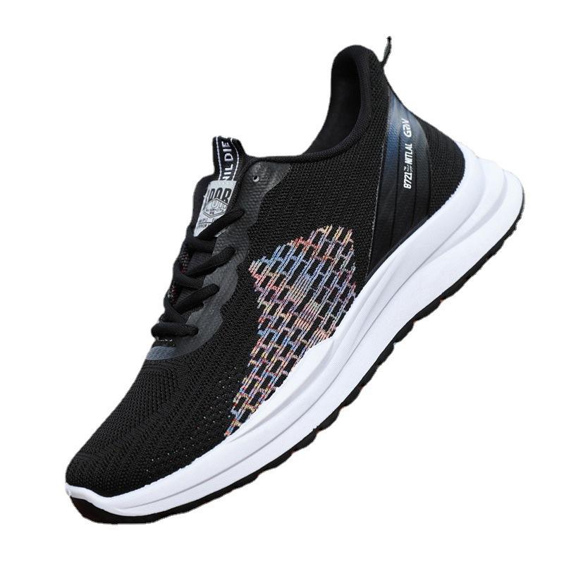Sneakers Men's  Spring New Trend Versatile Outdoor Running Shoes Breathable Flying Weaving Casual Shoes