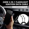 4 In 1 Flashlight Ignition Date Cable Type-C To Type-C Fast Charging Data Transfer Cable With Bright Flashlight Flameless Ignite