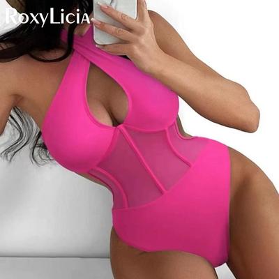 S - XL Balenli Kesip Halter Kadın Mayo Tek Parça Mayo Kadın Monokini Yüksek Kesim Yüzücü Mayo Yüzmek Bayan