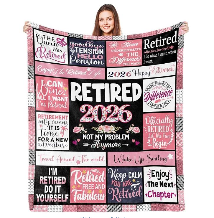 Retirement Gifts for Women, RetirementGifts Blanket, Retirement Gift for Woman, Retirement Blanket 75x90cm