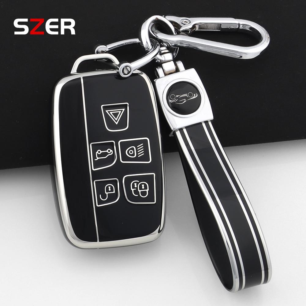 Plating Tpu Car Key Case Cover Fob Shell For Land Rover Range Rover Evoque Sport Freelander Discovery Velar For Jaguar Xe Xf Xj