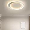 Flush Mount Ceiling Light Fixture with Remote Control Stepless Dimming Modern Ceiling Lamp for Bedroom Kitchen 110V Stacked Circular